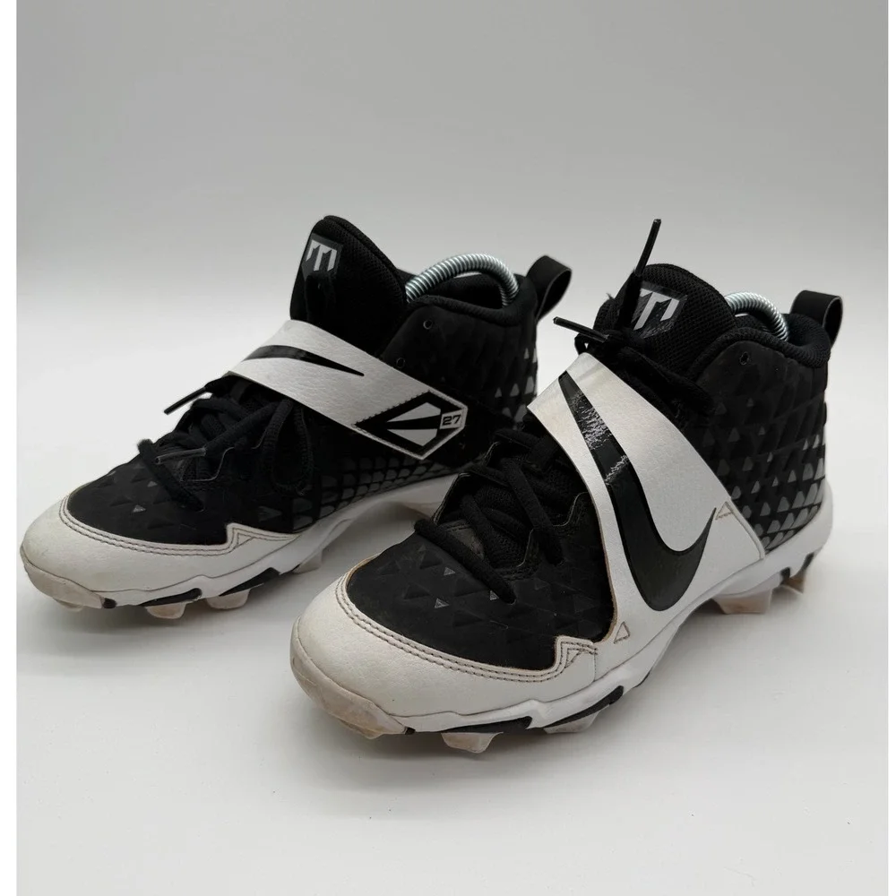 Nike Force Zoom Trout 6 Keystone Kids Baseball Cleats Black White AT3441-002 6Y